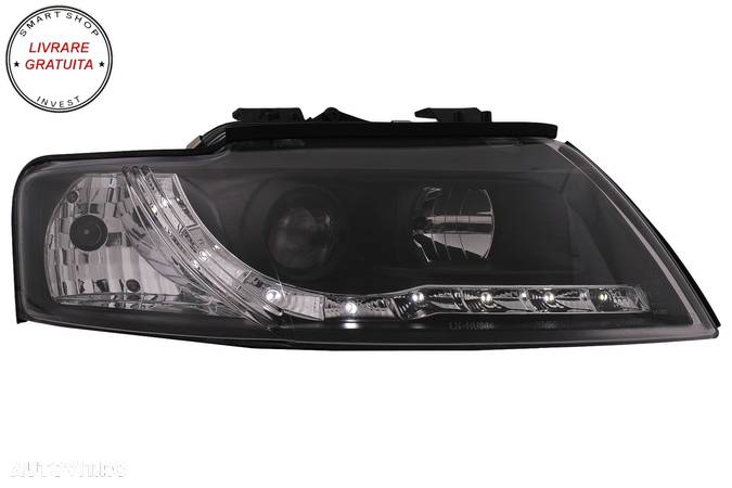 Faruri LED DRL Audi A4 Cabriolet B6 8H7 8HE (2002-2006) Negru- livrare gratuita - 8