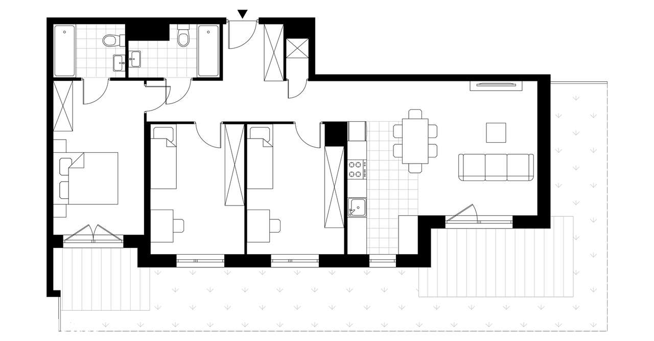 4-pokojowe mieszkanie 83m2 + ogródek - Pełny obrazek: 3/7
