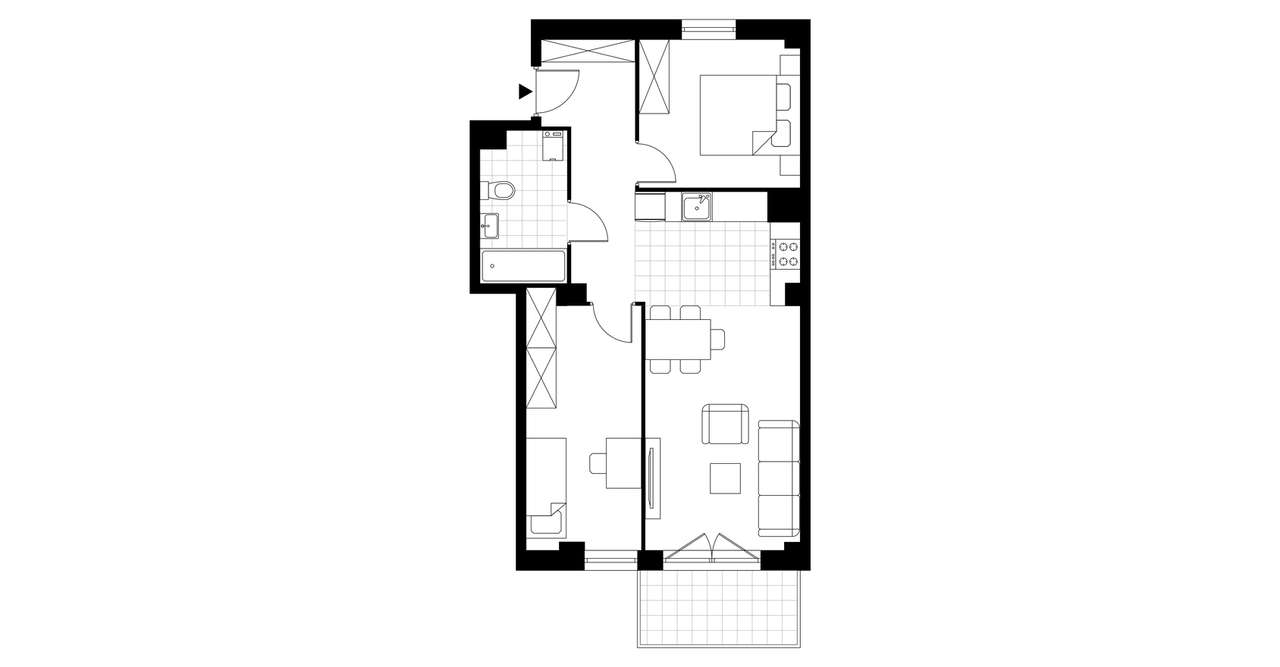 3-pokojowe mieszkanie 56m2 + balkon Bezpośrednio - Pełny obrazek: 3/8