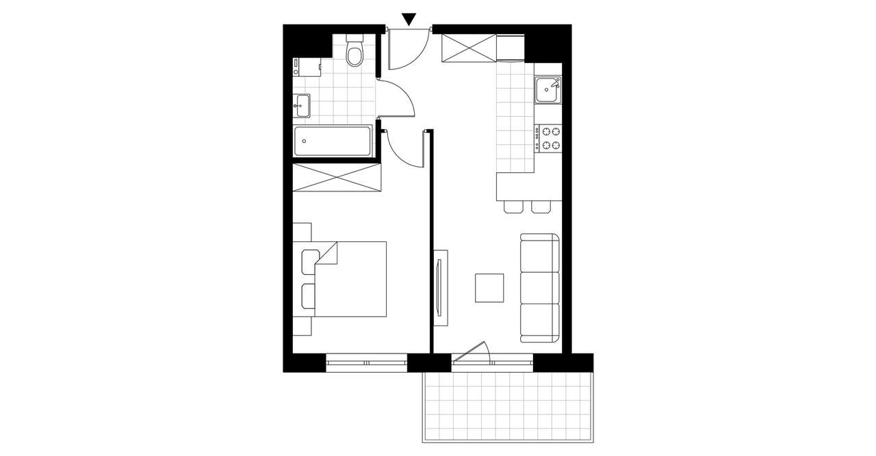 2-pokojowe mieszkanie 37m2 + balkon Bezpośrednio - Pełny obrazek: 3/8