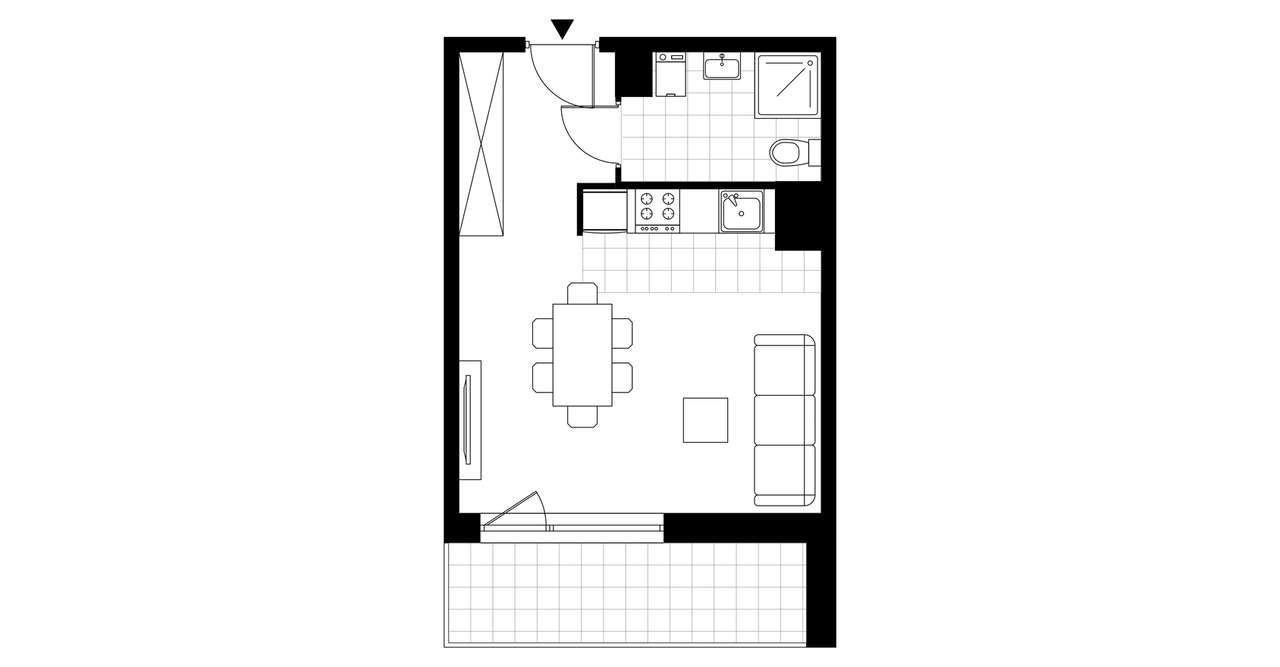 1-pokojowe mieszkanie 29m2 + loggia Bez Prowizji - Pełny obrazek: 3/8