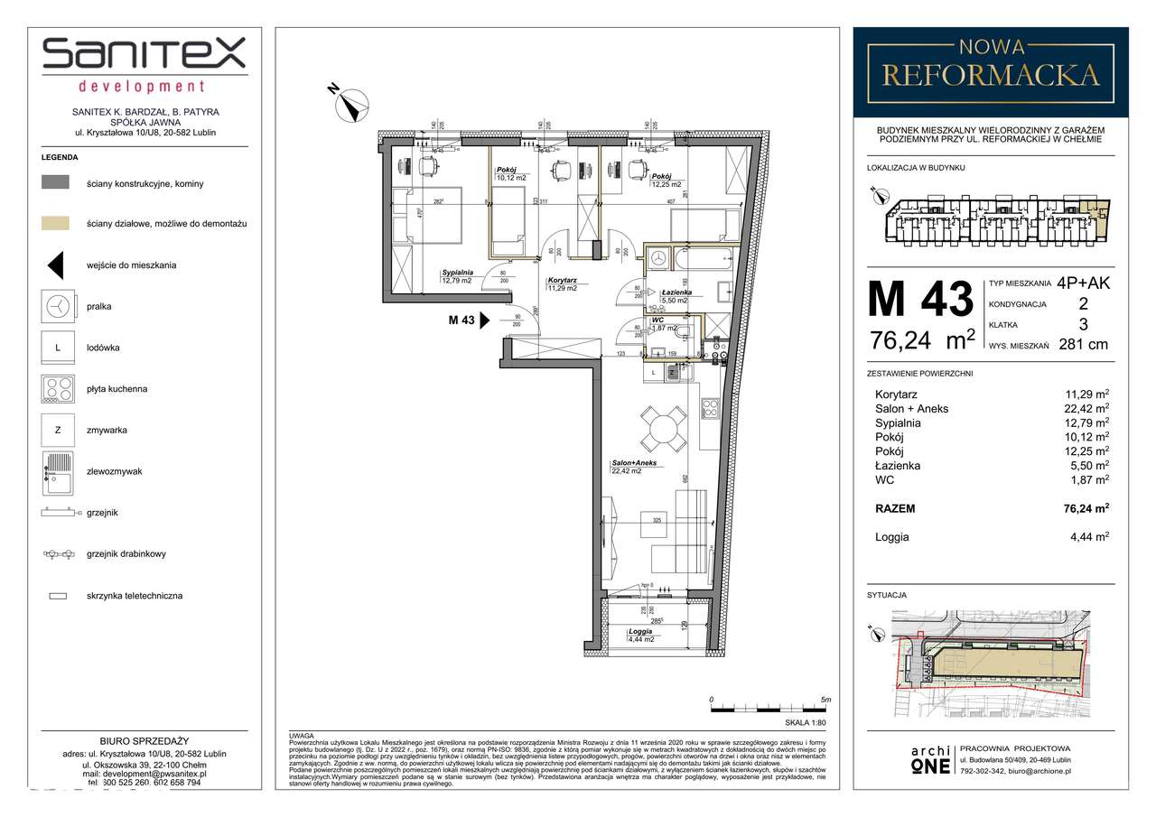 Nowa Reformacka | mieszkanie 4-pok. | M43 - Pełny obrazek: 2/4