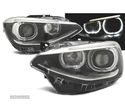 OTICAS FRONTAIS PARA BMW SERIE 1 F20 F21 OLHOS DE ANGEL LED FUNDO PRETO - 1