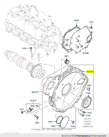 Capac distributie motor 2.0 Ingenium 204dtd si 204dta Range Rover Evoque/ Discovery Sport / Jaguar - 2