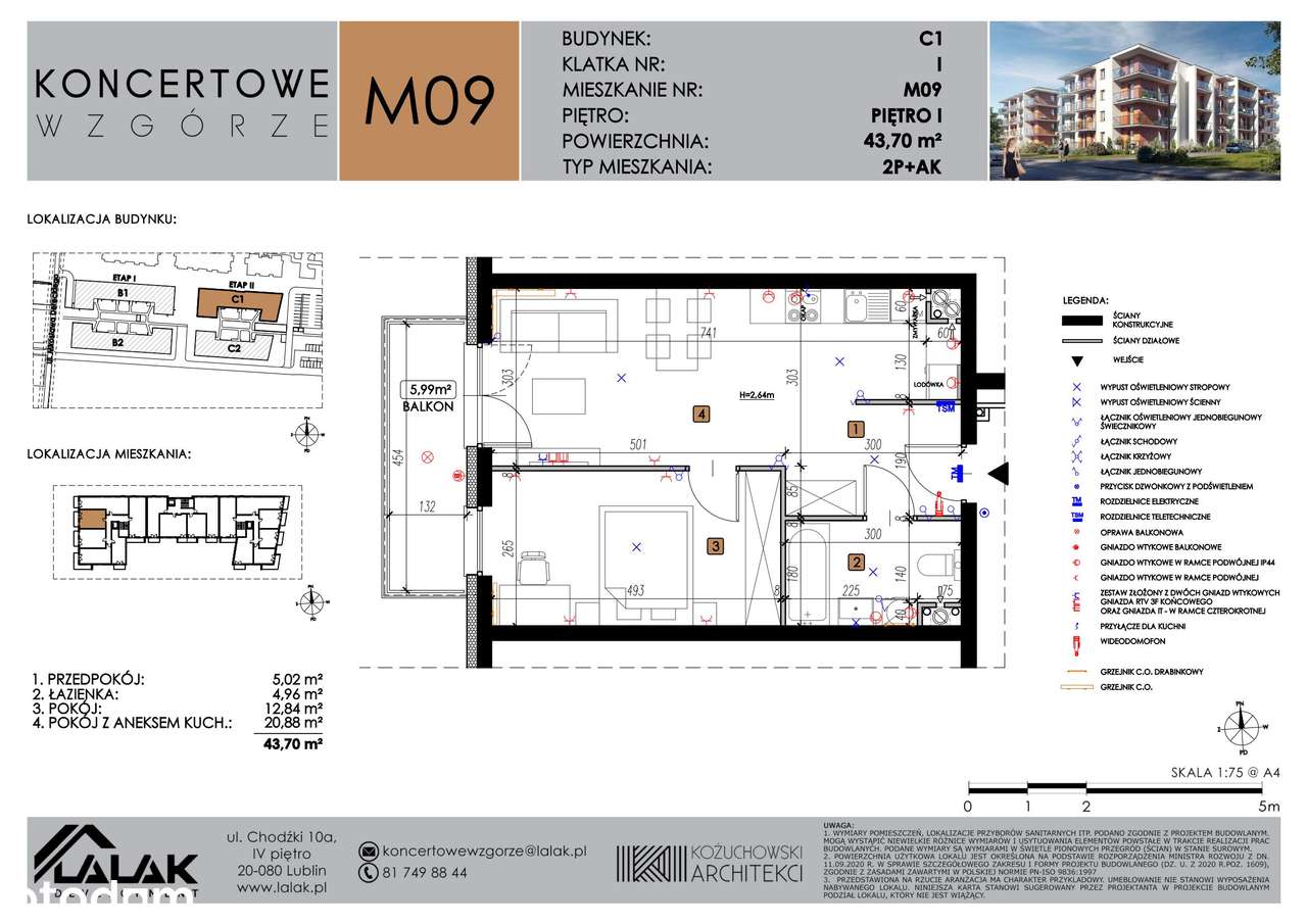 2-pokojowe mieszkanie 43m2 + balkon Bezpośrednio - Pełny obrazek: 2/7