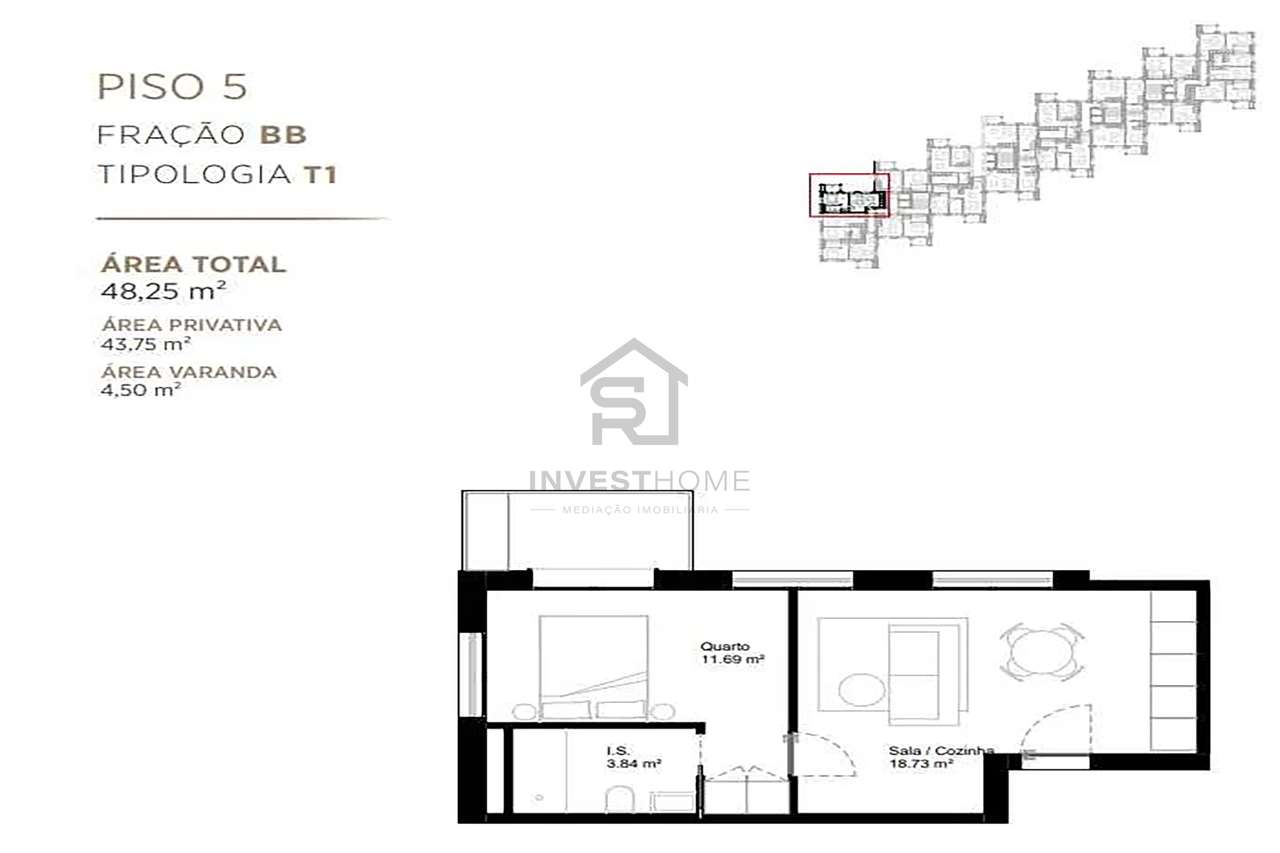Apartamento T1 | Novo | Varanda | Garagem | Paranhos | Polo Universit. - Grande imagem: 5/5