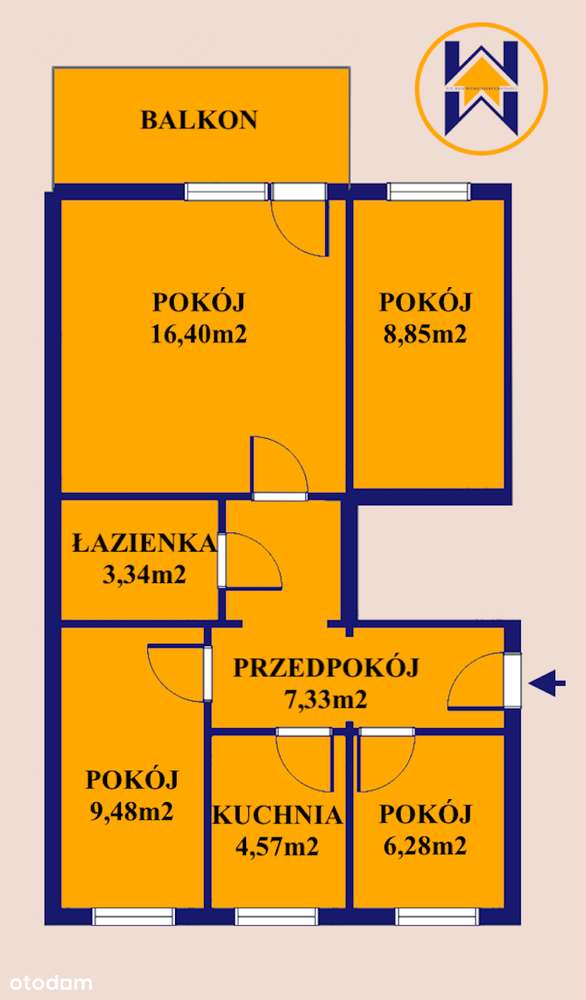 TYLKO U NAS: 4 pokoje, 56m2, balkon, doskonała lokalizacja-1