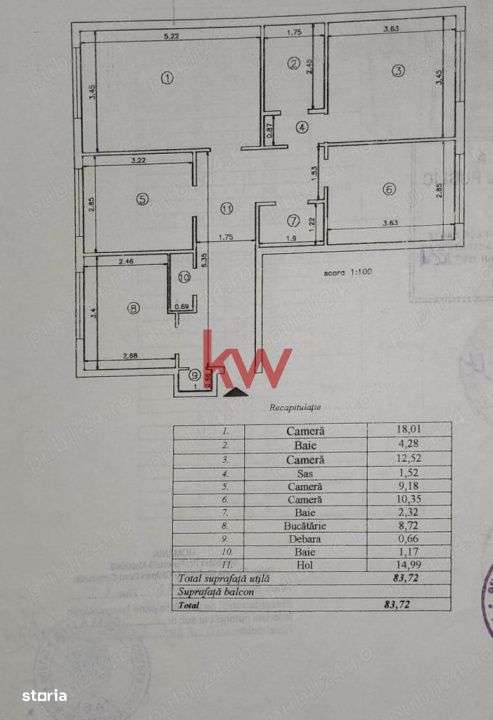 Apartament cu 4 camere Decomandat situat in Nicolina 1-0