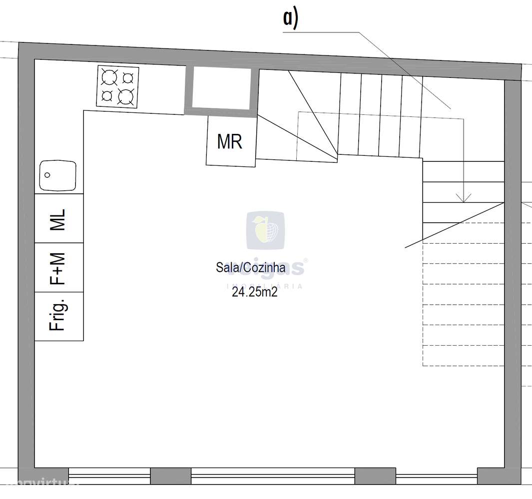 Apartamento T1 Novo no Centro de Caldas da Rainha com 2 lugares de est-23