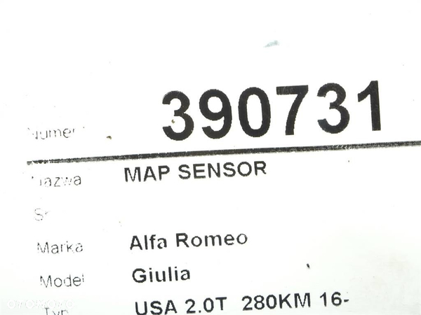 MAP SENSOR ALFA ROMEO GIULIA (952_) 2015 - 2022 2.0 (952ACA25) 206 kW [280 KM] benzyna 2016 - 2022 - 4