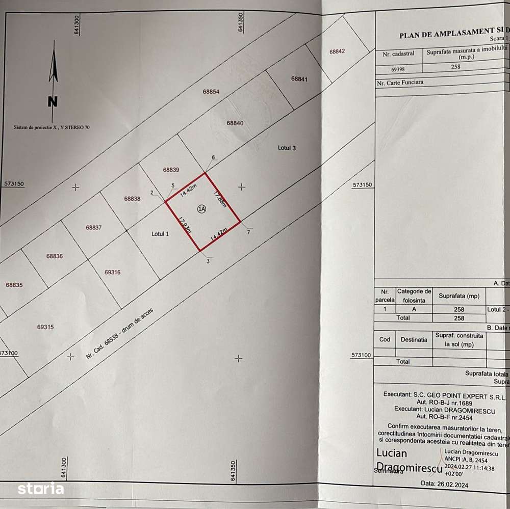 Teren intravilan 258mp cu 14m deschidere -Hemeiusi,Bacau - Imagine principală: 2/2