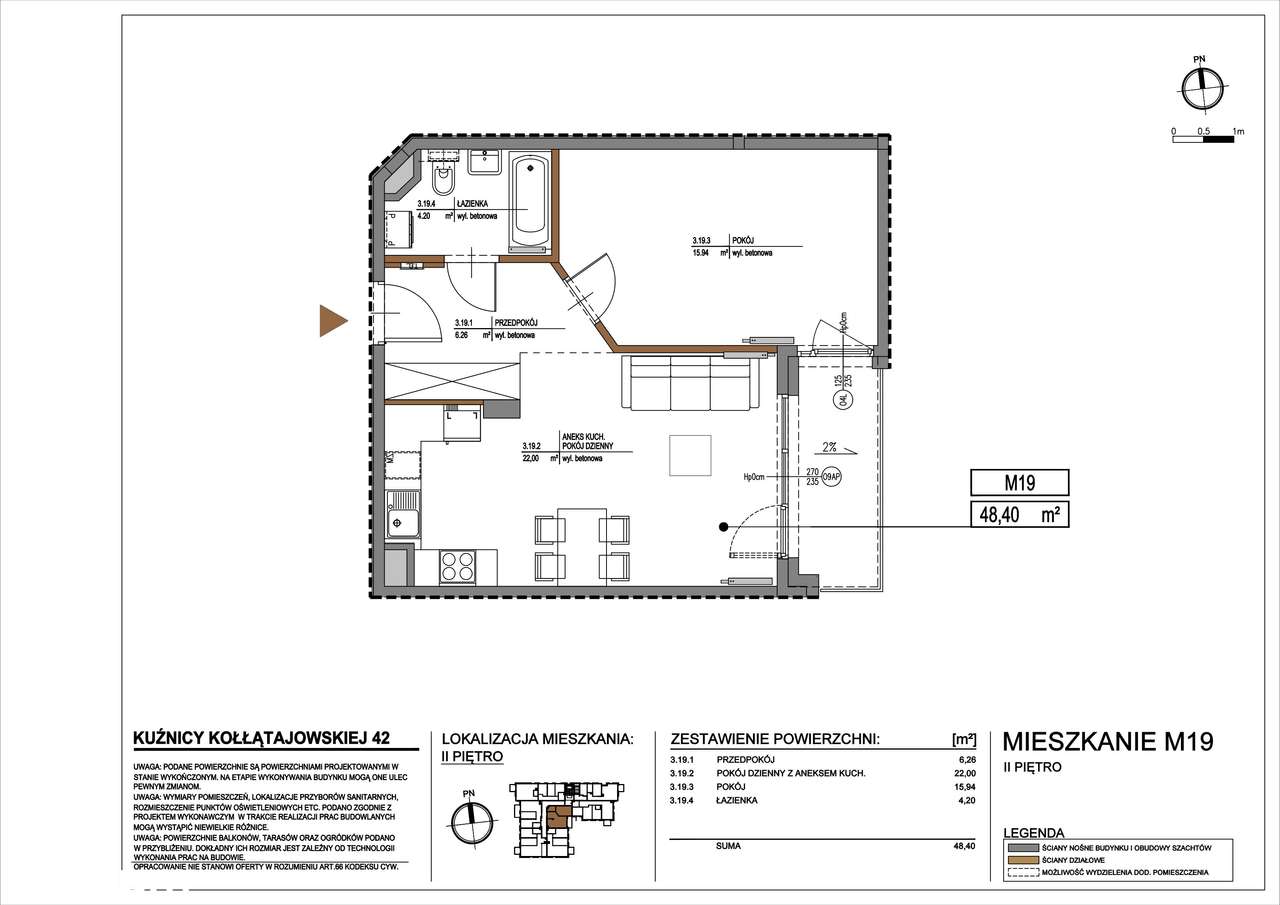 Kuźnicy Kołłątajowskiej 42 | mieszkanie 2-pok.| 19 - Pełny obrazek: 3/8