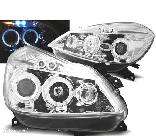 FAROS ANGEL EYES PARA RENAULT CLIO 3 05-09 CROMADOS - 1