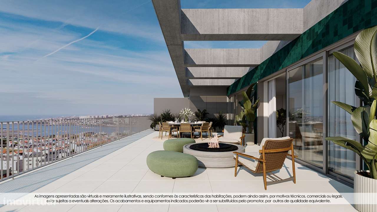 T2 Novo com Terraço (13,87m2) com vistas para o Parque em Canidelo.-0