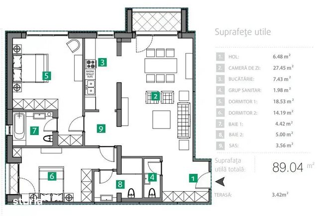 Bloc boutique finalizat, 3 camere, 94mp, vedere lac, finisaje premium-2
