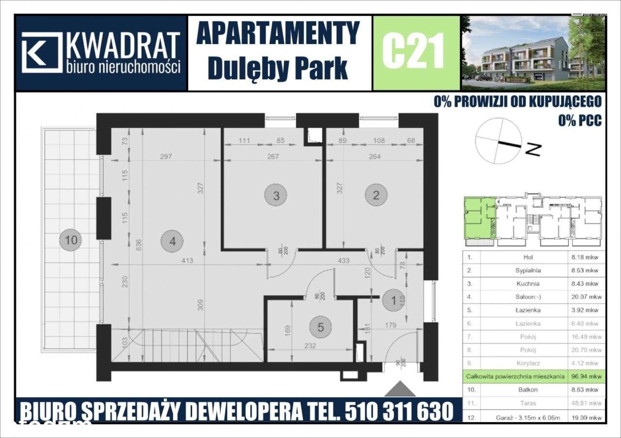 96,94m2 / taras 48,81m2 / os. Maki / Bronowice - Pełny obrazek: 4/7