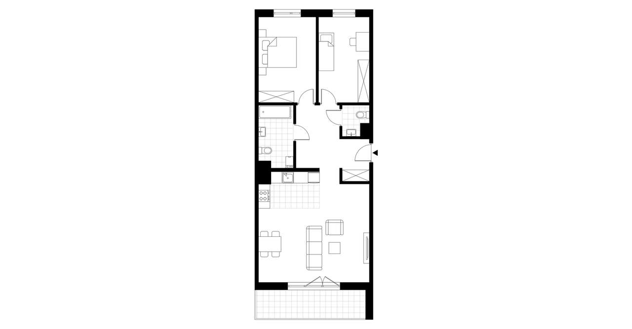 3-pokojowe mieszkanie 77m2 + loggia - Pełny obrazek: 3/8