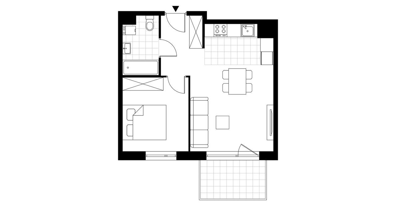 2-pokojowe mieszkanie 39m2 + balkon - Pełny obrazek: 3/8