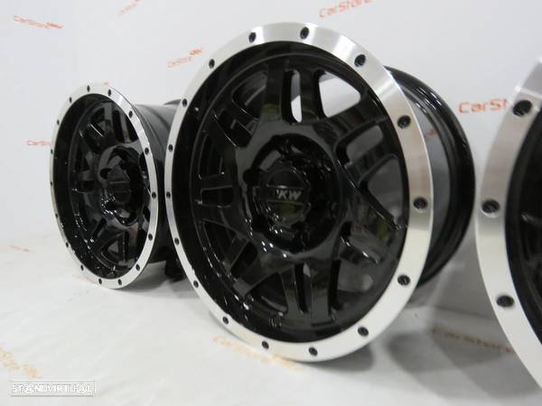 Jantes 4x4 Alumínio MKW 15 x 8 et 0 6x139.7 Pretas Look Beadlock - 7