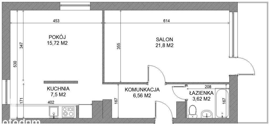 2 pokoje | 55,20 m² | balkon | winda | Łazarz-19