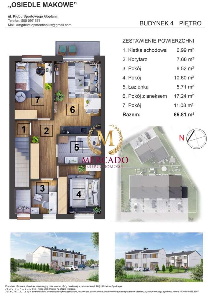 Mieszkanie Szeregowiec 4 pokoje z balkonem - Pełny obrazek: 3/11