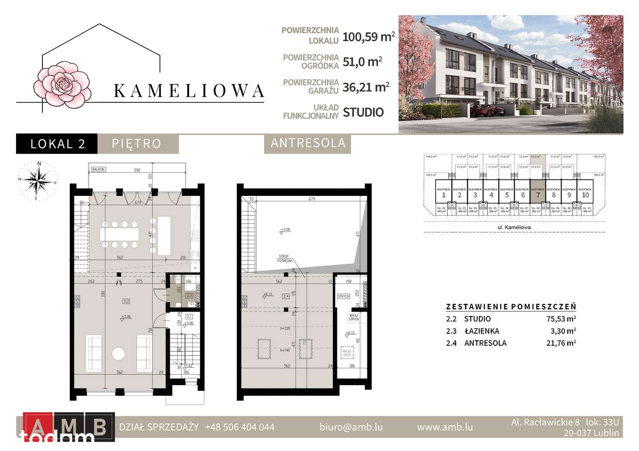 Apartamenty Kameliowa VI etap mieszkanie z antresolą