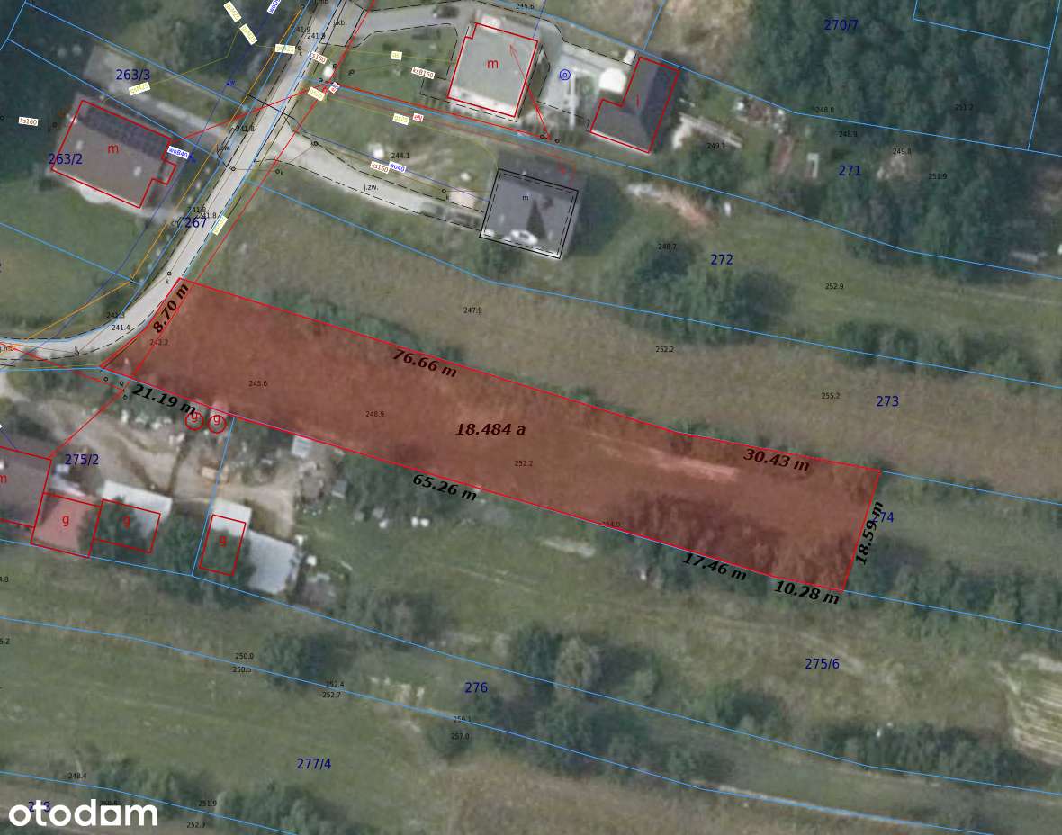 Działka budowlana 18a +rolna 34a Słomiróg - Pełny obrazek: 1/1