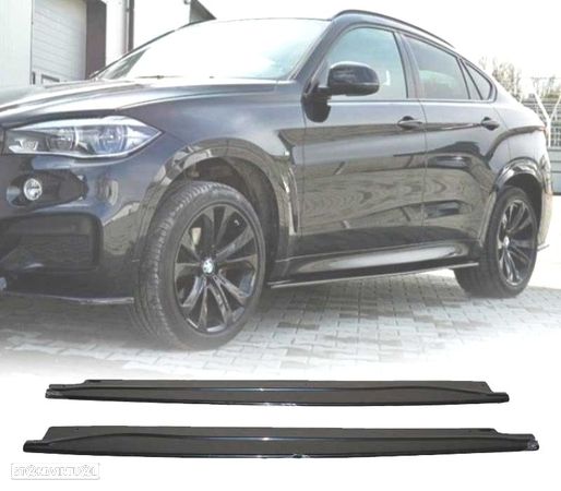 EXTENSÕES DE EMBALADEIRAS PARA BMW X6 F16 LOOK M-TECH PRETO BRILHANTE - 1