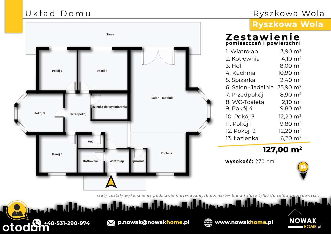 Dom parterowy|127m²|dz.46a|taras46 m²|2garaże|rekuperacja|klimatyzacja-19