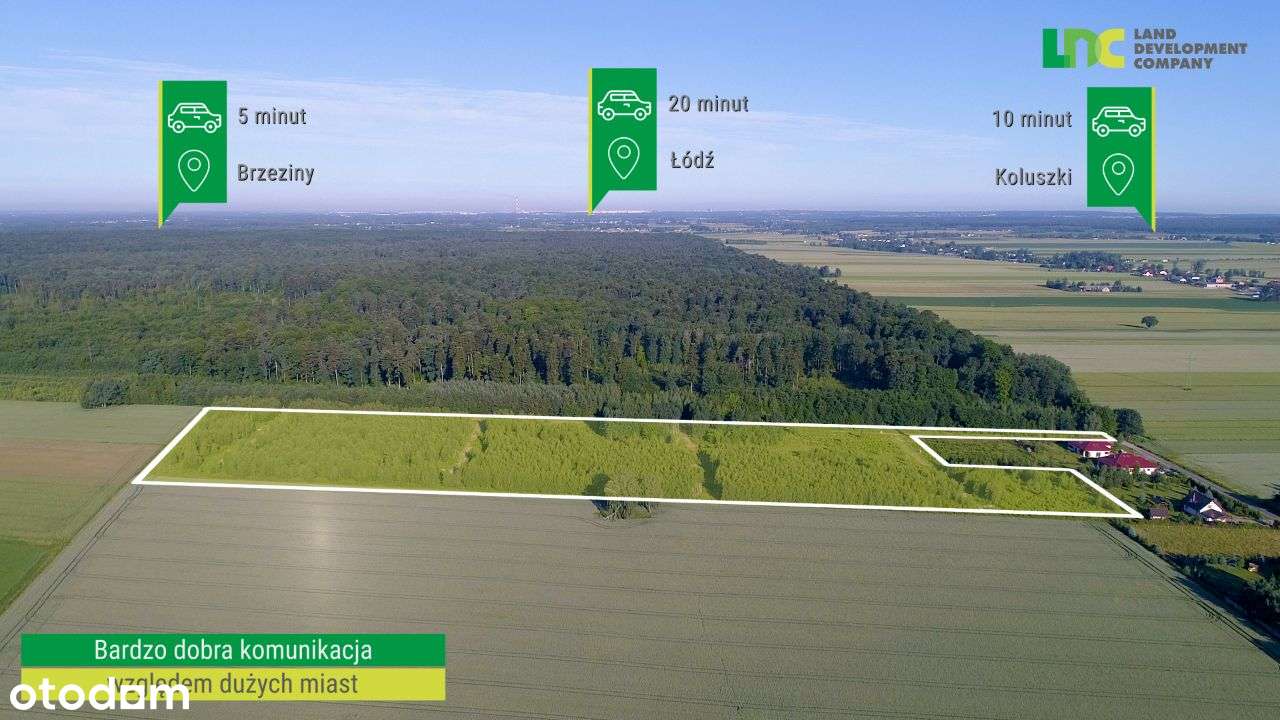 Działki budowlane z mediami! Las, 20min. od Łodzi - Pełny obrazek: 5/12