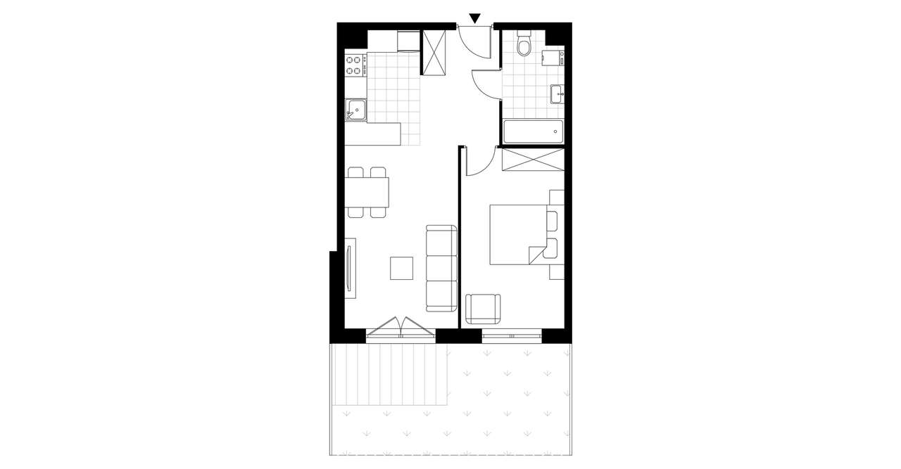 2-pokojowe mieszkanie 44m2 + ogródek Bezpośrednio - Pełny obrazek: 3/7