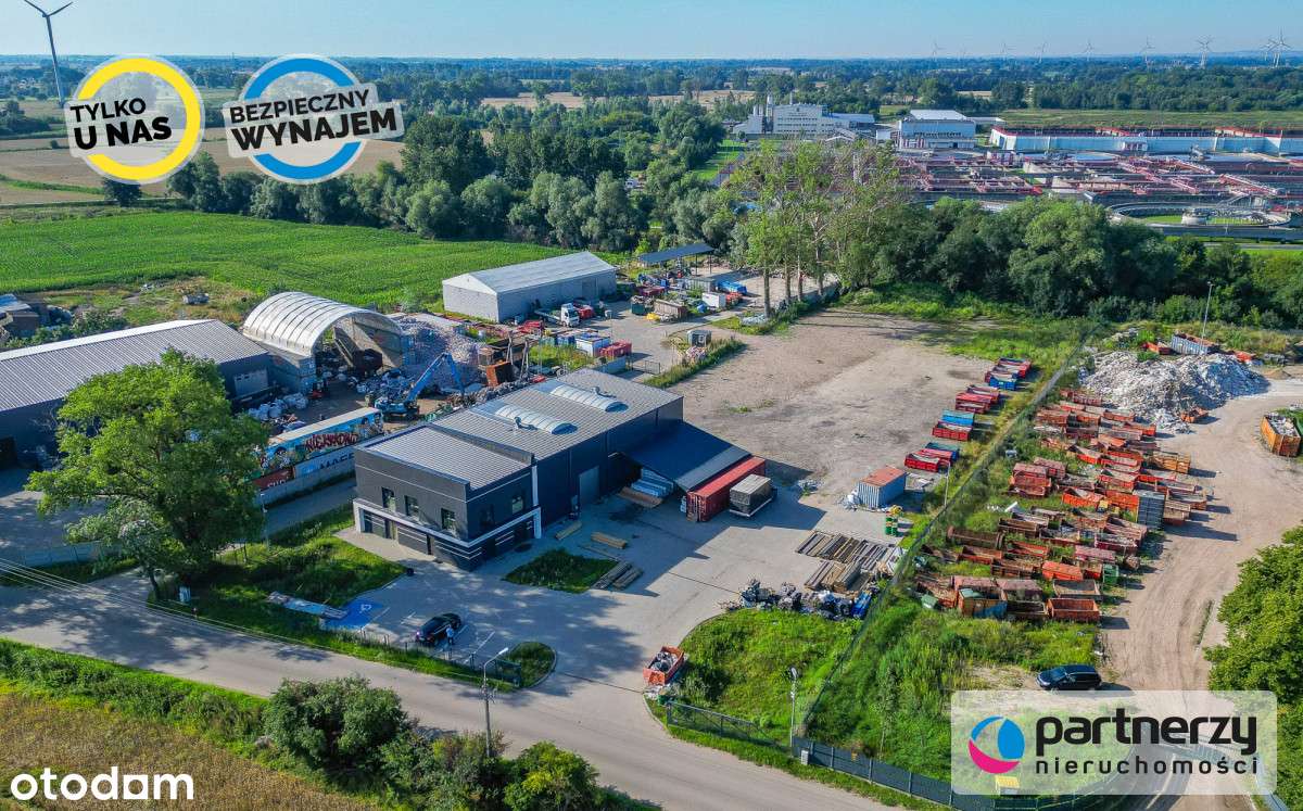 Obiekt z częścią biurową i magazynem + duży plac