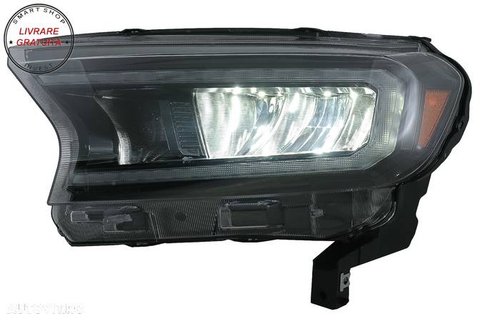 Faruri LED Light Bar Ford Ranger (2015-2020) LHD Negru cu Semnal Dinamic- livrare gratuita - 4