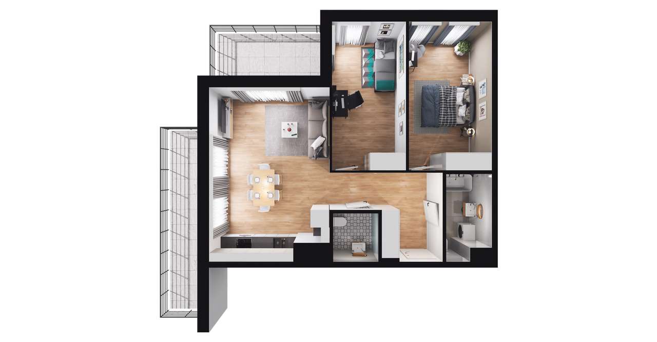 Bulvar Apartments | mieszkanie 3-pok. | D.10.02 - Pełny obrazek: 3/9