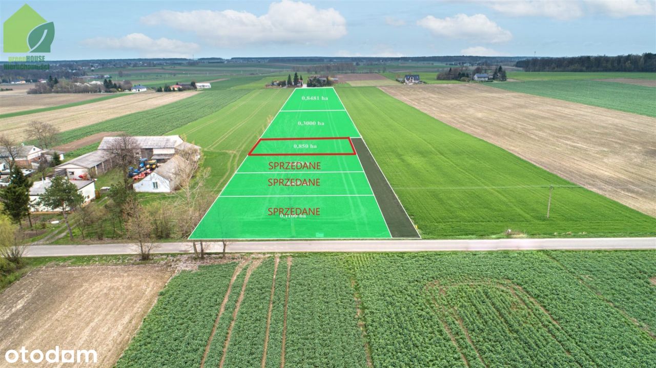 Działka budowlana 8,5 ar w Niedrzwicy Kościelnej