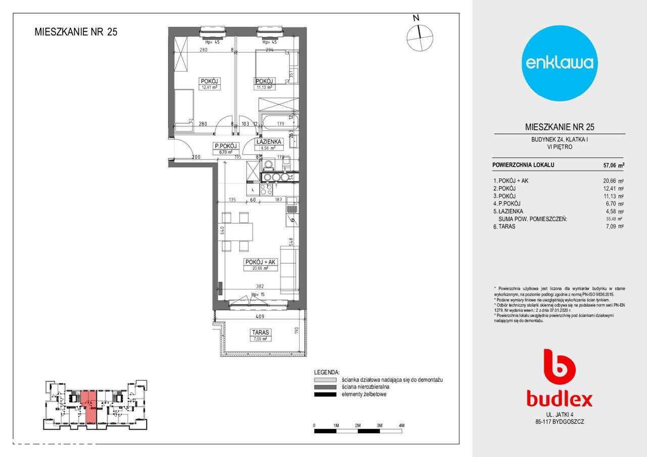 3-pokojowe mieszkanie 55m2 + taras Bez Pośredników - Pełny obrazek: 2/7