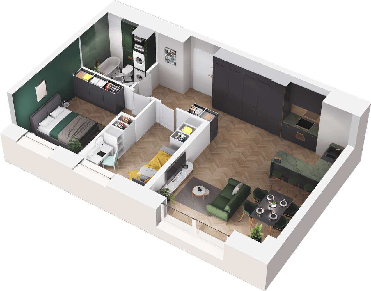 Kolejova 1 | mieszkanie 3-pok. | A.01.06 - Pełny obrazek: 4/9