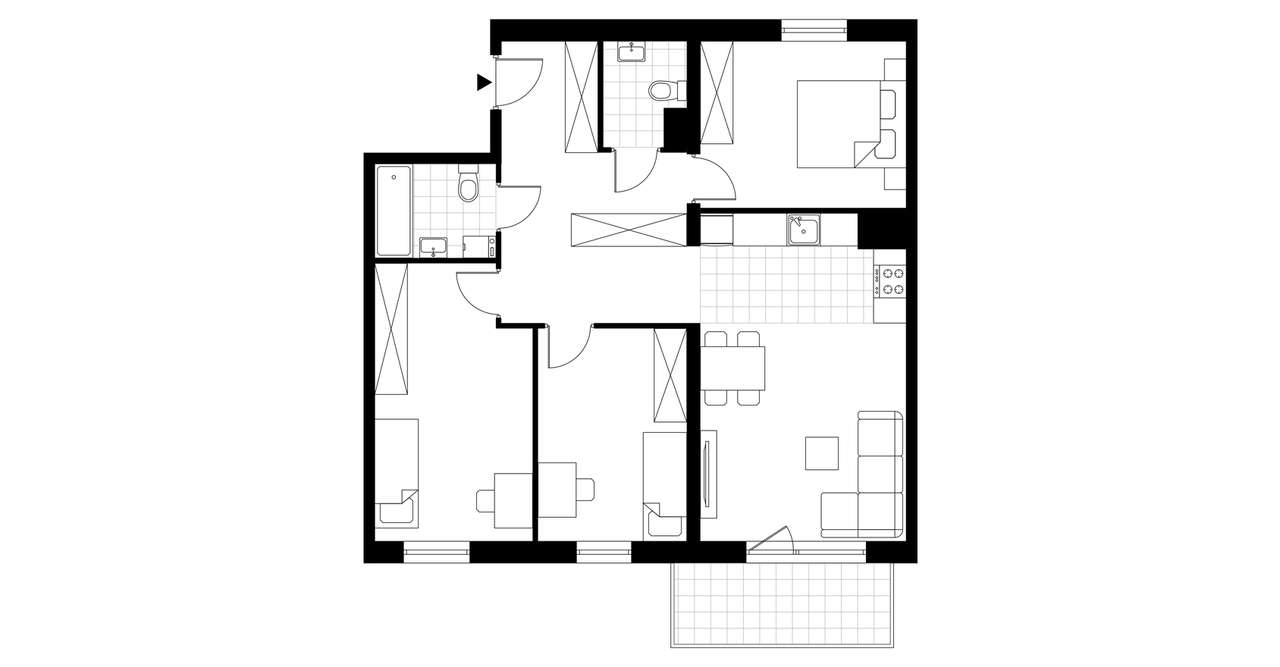 4-pokojowe mieszkanie 79m2 + balkon - Pełny obrazek: 3/8