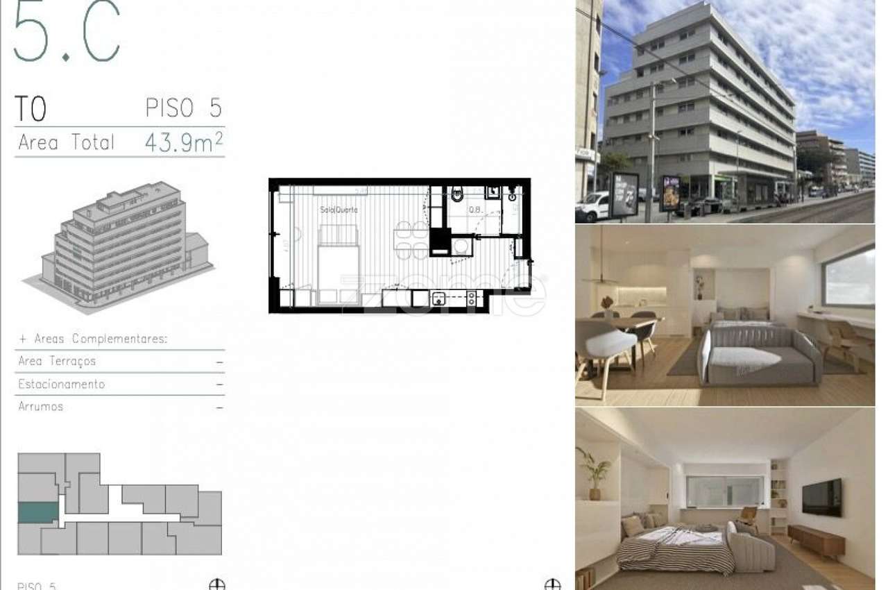 Apartamento T0 em Matosinhos Sul - Grande imagem: 3/3