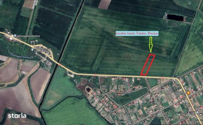 teren cu front 60 m la DN 7B, in Turnu, 15 km de Arad, 1 km de Ungaria