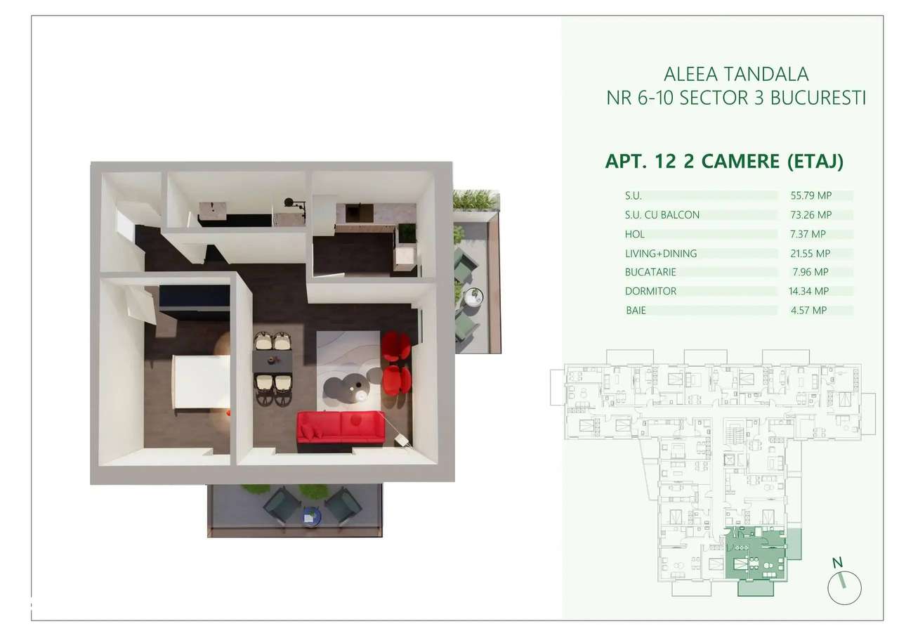 Apartament 2 camere | Pret promotional Presale | Comision Zero - Imagine principală: 4/4