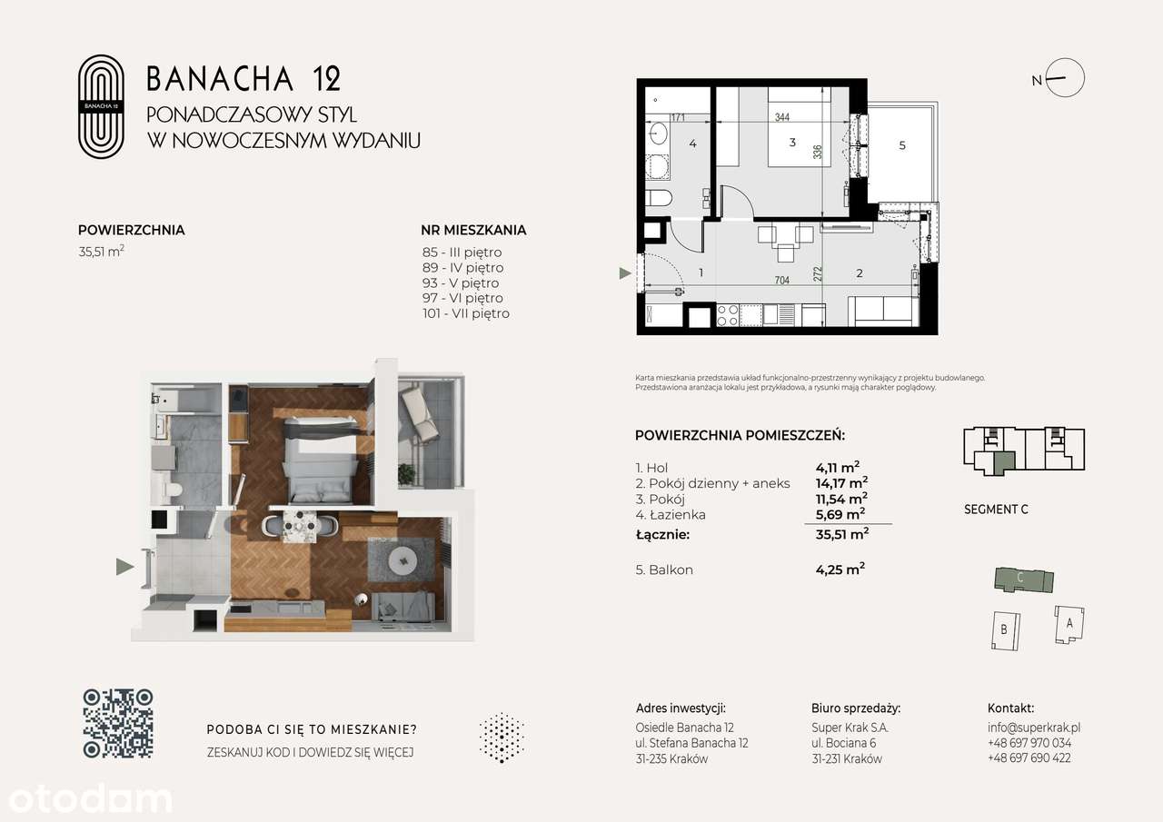2-pokojowe mieszkanie 35m2 + balkon Bezpośrednio - Pełny obrazek: 2/9