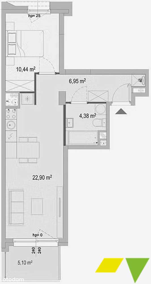 GOTOWE 2 pokoje 44,8 m2 Mokotów | Tramwaj i autobus | 0% prowizji - Pełny obrazek: 4/5