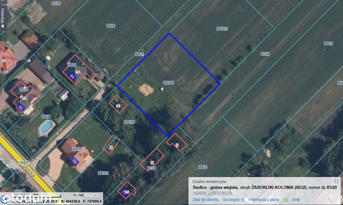 Działka budowlana 2108 m2 w Żabokliki Kolonia - Pełny obrazek: 5/8
