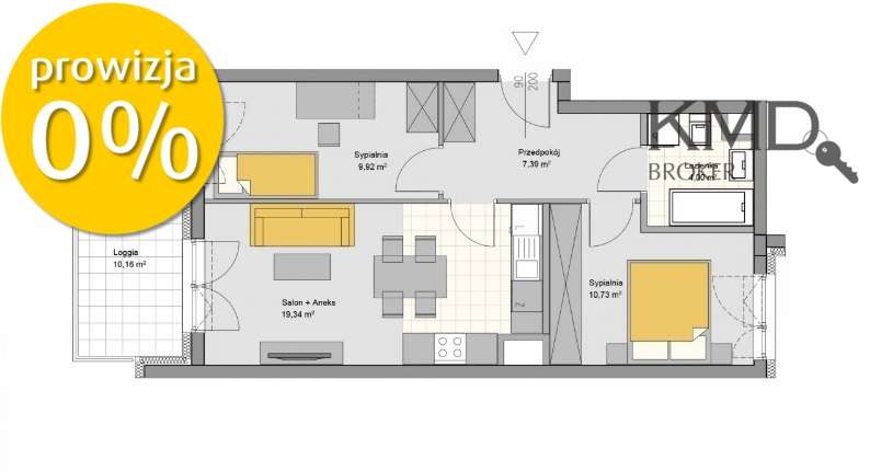 2 pokojowe mieszkanie z tarasem oraz ogrodem - Pełny obrazek: 5/5
