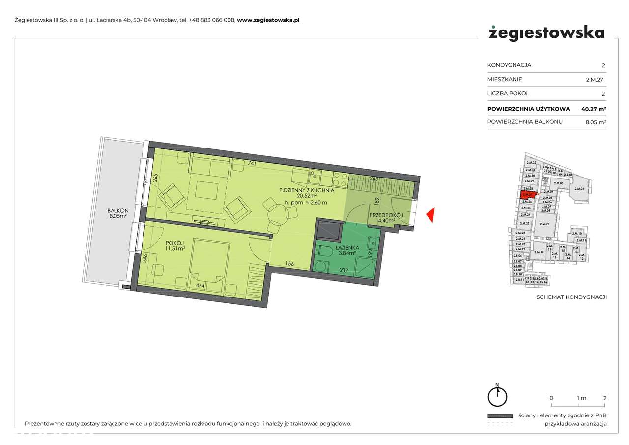 Żegiestowska | mieszkanie 2-pok. | 2.M.27 - Pełny obrazek: 2/7