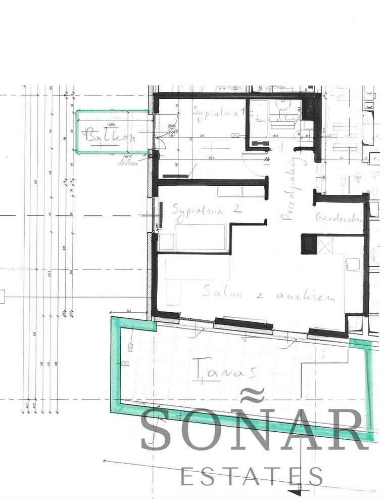 Mieszkanie z tarasem | 3 pok.  | Czyżewskiego-19