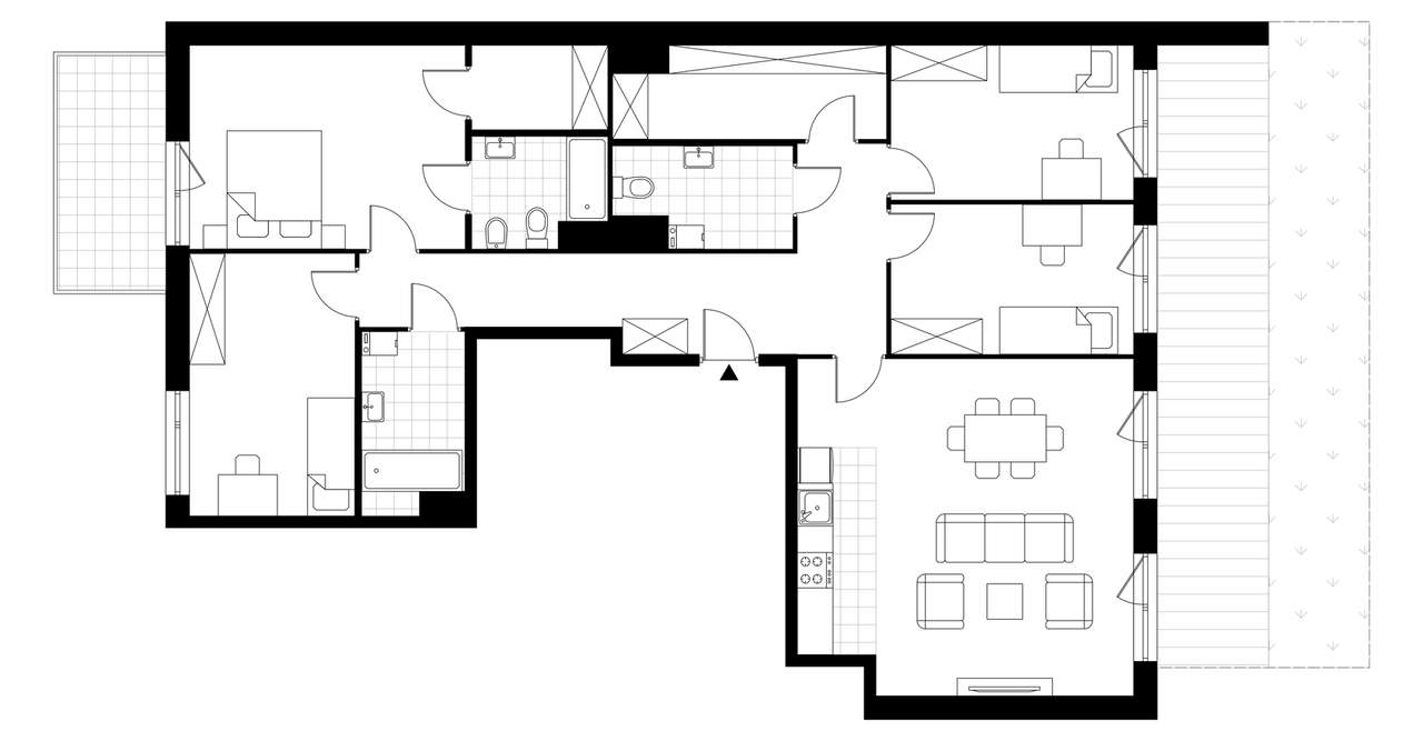 5-pokojowe mieszkanie 120m2 + ogródek Bezpośrednio - Pełny obrazek: 4/7
