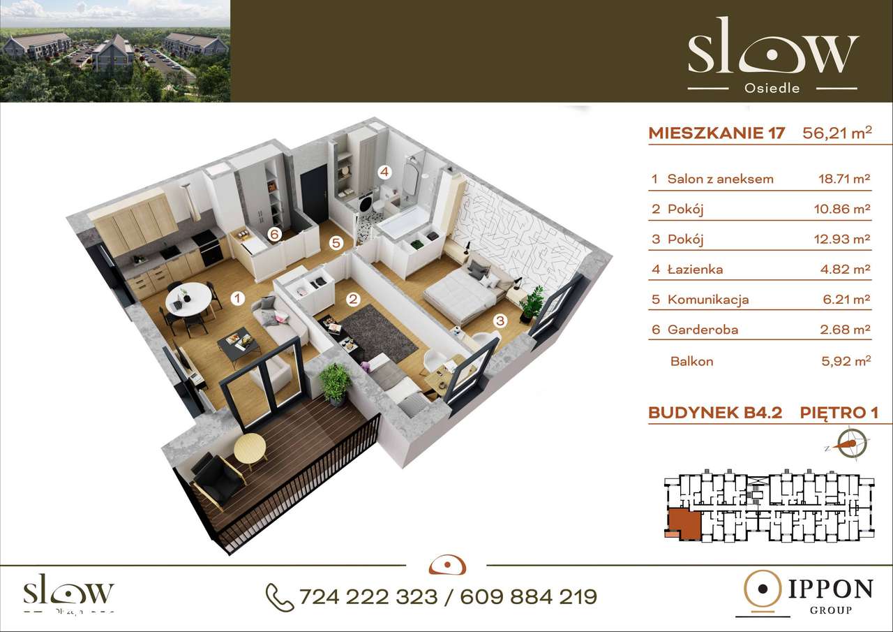 Osiedle Slow | mieszkanie 3-pok. | B4_2_17 - Pełny obrazek: 3/12