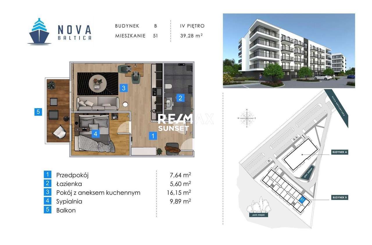 Mieszkanie NOVA BALTICA w Kołobrzegu, 2 pokoje , gotowe do odbioru - Pełny obrazek: 5/13
